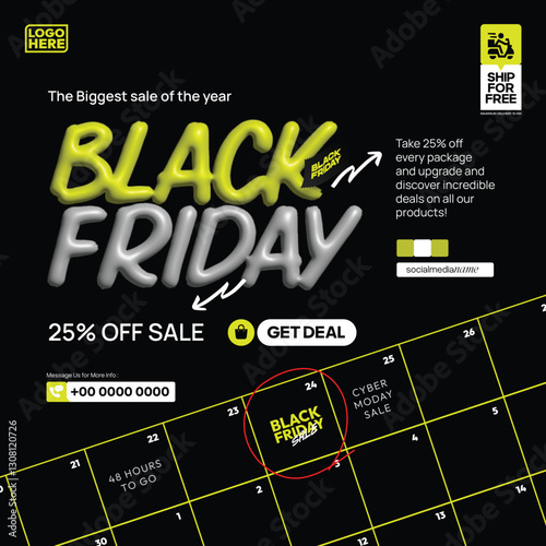 Stunning Black Friday Discount Poster for Digital Campaigns