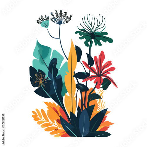 Animal jungle plants leaves leaf vector