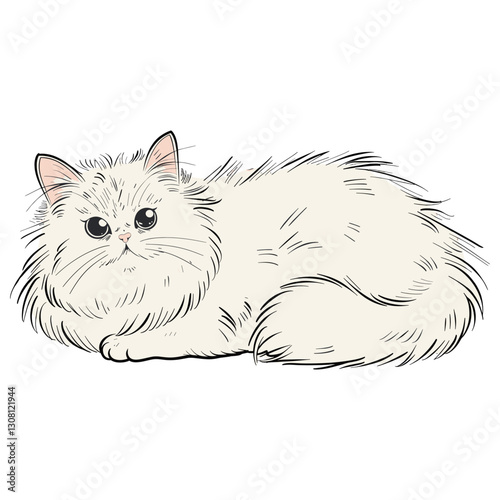 A cat doodle art illustration drawing  vector