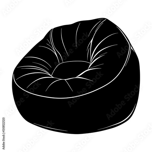 Bean Bag Chair silhouette vector
