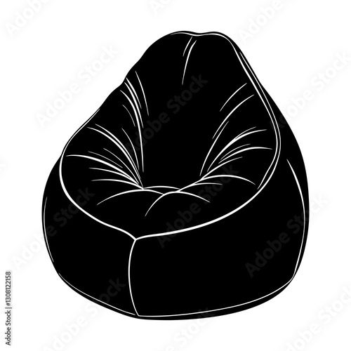Bean Bag Chair silhouette vector