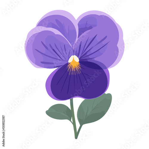 Violet flower illustration purple pansy vector