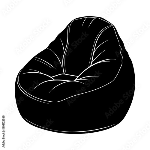 Bean Bag Chair silhouette vector