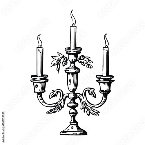 Hand drawn doodle individual antique cand elegant candles illustration vector