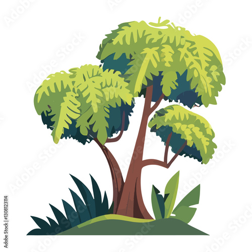 Jungle illustration nature green vector