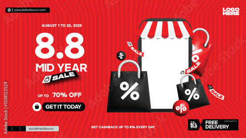 High Resolution mid year sale Social Media Graphics