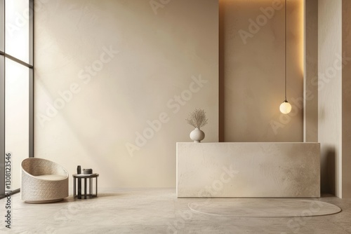 High Resolution Visual of Beautiful Reception Room Wall Mockup