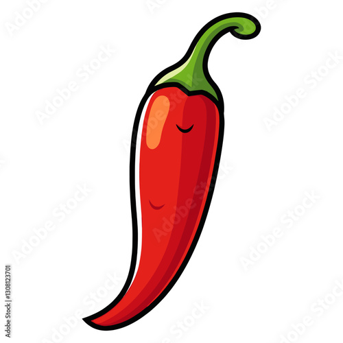 One chilli vector illustration vegetable pepper vector