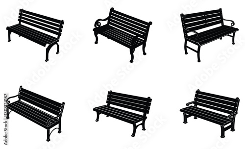 Bench silhouette vector
