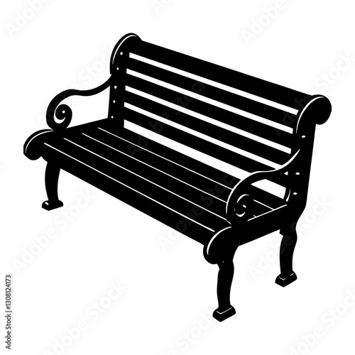 Bench silhouette vector