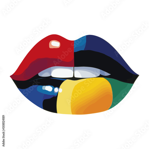 Lips art illustration expression vector
