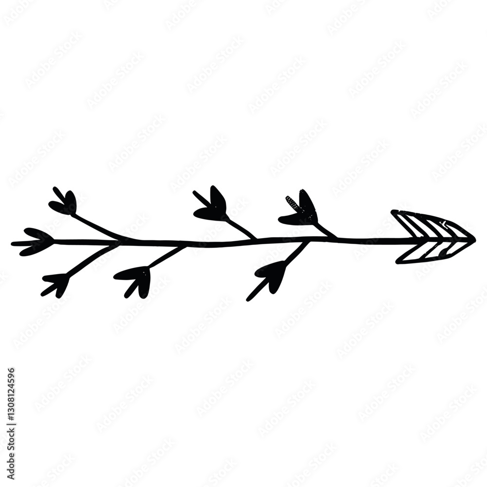 Fototapeta premium Line art arrow illustration minimalist simple vector