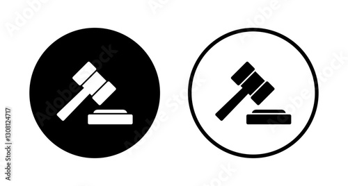 Gavel icon logo design. judge gavel sign and symbol. law icon. auction hammer