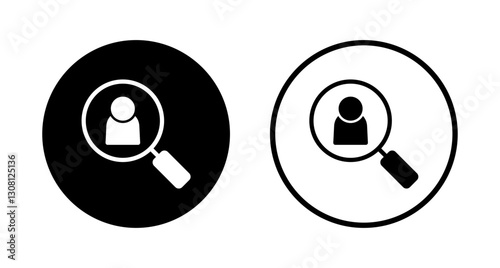 Hiring icon logo design. Search job vacancy sign and symbol. Human resources concept. Recruitment