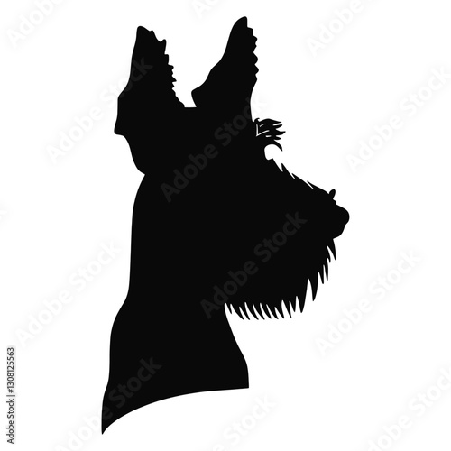Collection portrait Airedale Terrier dog silhouette animal canine vector