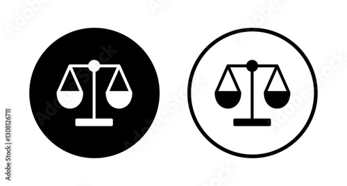 Scales icon logo design. Law scale icon. Justice sign and symbol
