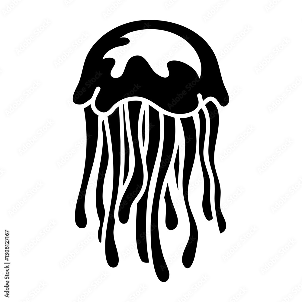 Fototapeta premium A jelly icon illustration jellyfish animal vector
