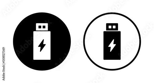 Usb icon logo design. Flash disk sign and symbol. flash drive sign. usb charging