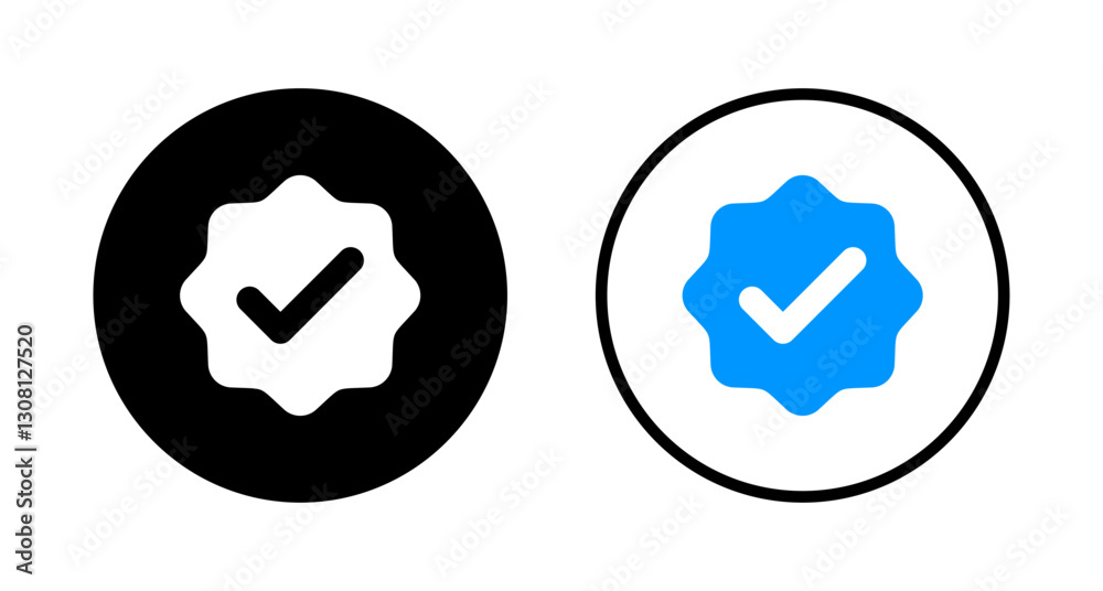 verified icon logo design. verification check mark. approved icon verified icon logo design. verification check mark. approved icon