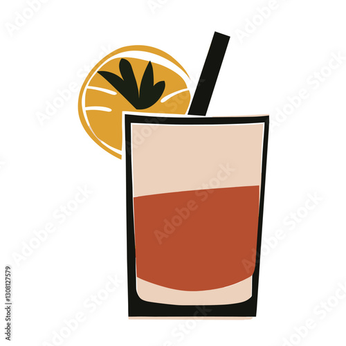 Glass of summer drinks illustration beverage cocktail vector