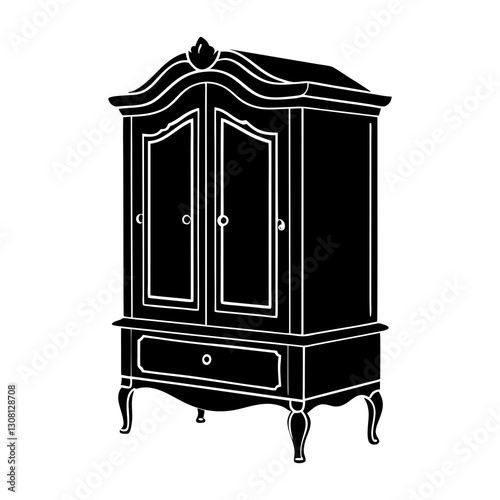 Cabinet silhouette vector
