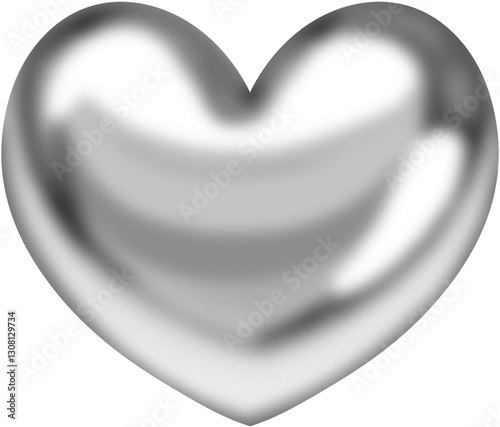 하트 일러스트,silver heart illustration 

