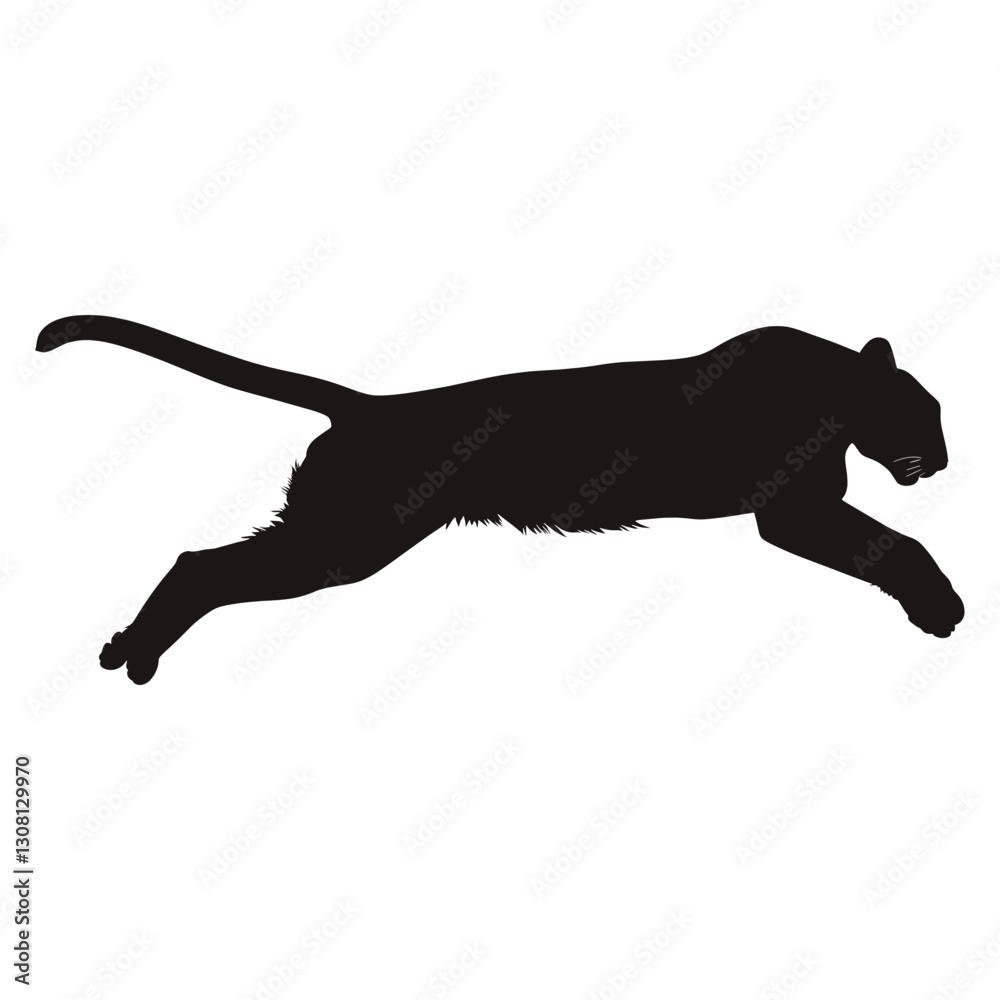Puma jumping silhouette illustration wildlife panther vector Puma jumping silhouette illustration wildlife panther vector