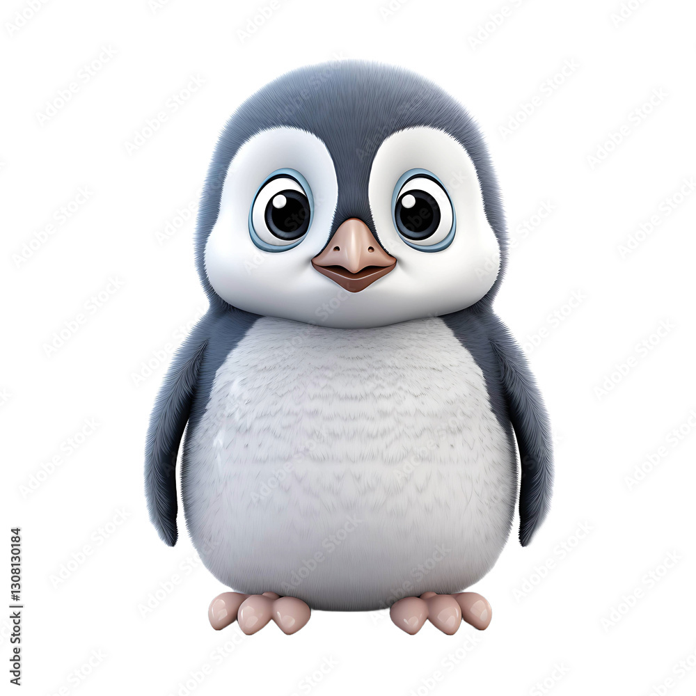 Fototapeta premium Cute penguin isolated on transparent background 