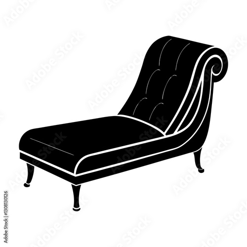 Chaise Lounge silhouette vector
