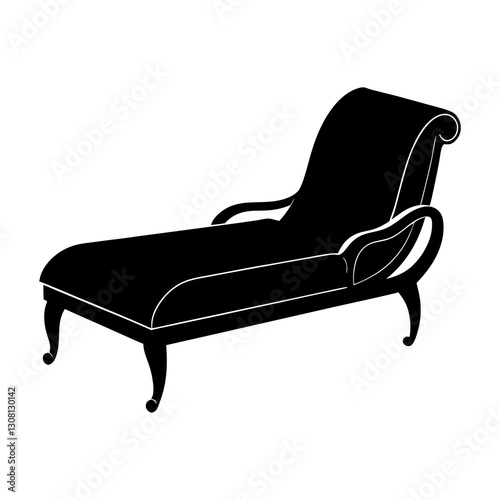 Chaise Lounge silhouette vector