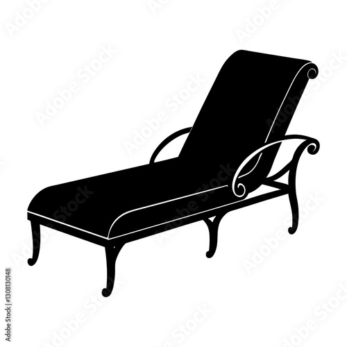 Chaise Lounge silhouette vector