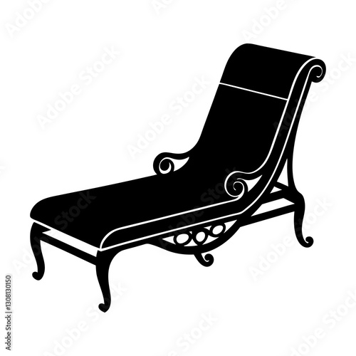 Chaise Lounge silhouette vector