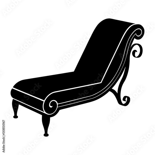 Chaise Lounge silhouette vector
