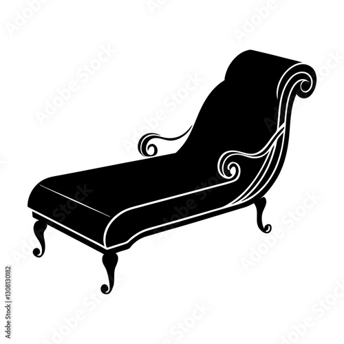 Chaise Lounge silhouette vector