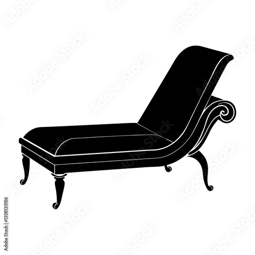 Chaise Lounge silhouette vector