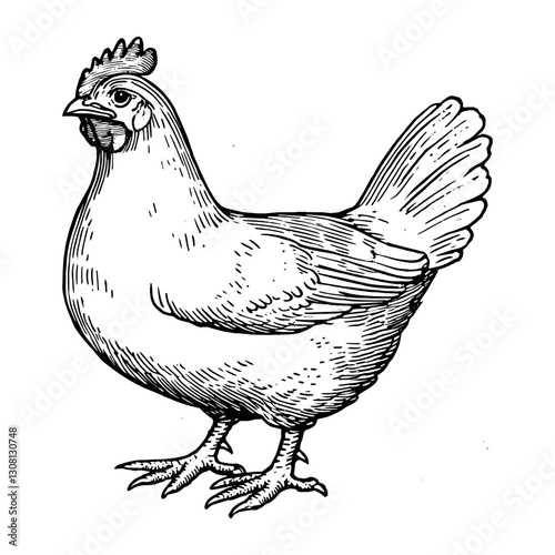 Chicken sketch poultry drawing vector