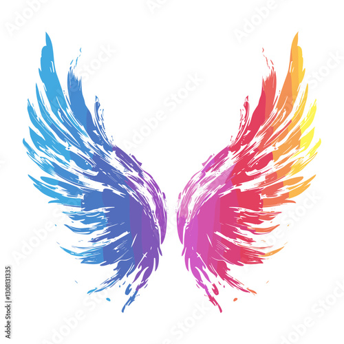 Angel wings shape illustration colorful colors vector