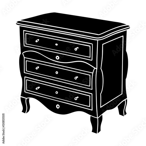 Chest of Drawers silhouette vector