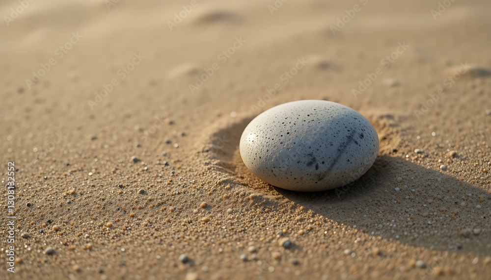 Serene Beach Stone: Mindfulness & Tranquility on Sandy Shore Serene Beach Stone: Mindfulness & Tranquility on Sandy Shore