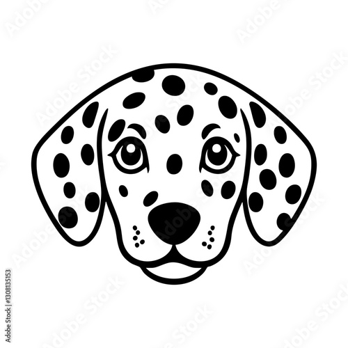 Dalmatian illustration with spots vector