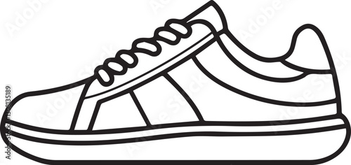 sneaker outline vector icon design. simple outline of sneakers, sneaker simple shape illustration in vector