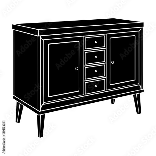 Credenza silhouette vector