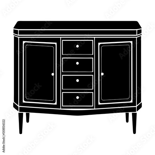 Credenza silhouette vector