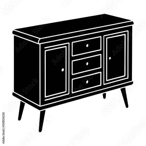 Credenza silhouette vector