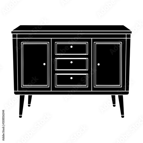 Credenza silhouette vector