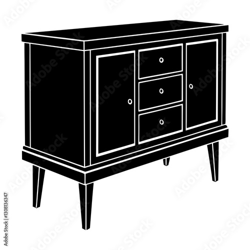 Credenza silhouette vector