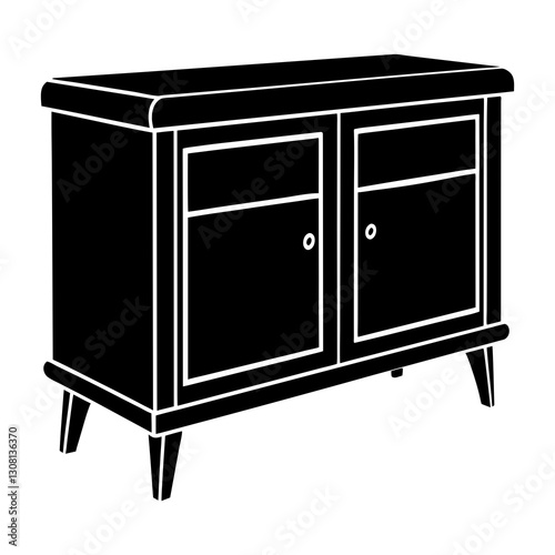 Credenza silhouette vector