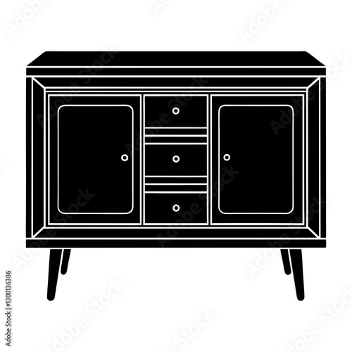 Credenza silhouette vector