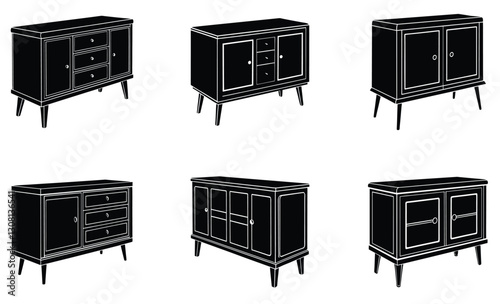 Credenza silhouette vector