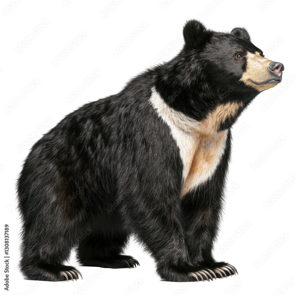 Fototapeta premium Andean Bear isolated on white or transparent background 